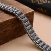 Armband HX Retro Guochao Men Buddhist Sixcharacter Mantra Revoing Cylinder Sier Chain Armband For Women Fashion Jewelry