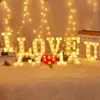 Dekorativa figurer 16 cm LED -lampor 26 bokstäver nummer ljus bröllop baby shower valentiner dag lycklig födelsedag hem fest jul