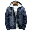 Men's Jackets 2024 Men Black/blue Winter Jean Outerwear Warm Denim Coats Liner Thicker Wool Large Size M-4xl