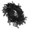 装飾的な花ユーカリの花輪枯れ枝ハロウィーン偽の絹の布の幽霊屋敷のテーマ
