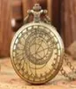 Retro Vine Pocket Watch Bronze Compass Design Аналоговые часы для мужчин для женщин ожерелье Clock2666717