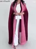 Women's Trench Coats Folds Vintage Fashion Streetwear Gradient Oversized Tops 2024 Ropa Mujer Korean Temperament Long Shawl Jackets