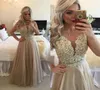 Evening Dresses Lebanon 2019 Sleeveless Rhinestones A Line Formal Party Gowns Cap Sleeve Prom Long Dresses with Appliques1831614