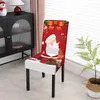 Stoelhoezen Kerst Decoratieve omslag Elastische Santa Claus Keuken Dining Seat Slipcovers voor eetkamer