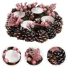 Titulares de vela Titular de Natal Artificial Eucalyptus Garland Berry Metal Wreath Front Door Centrepiche