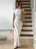 Tossy Summer Casual Laceup Maxi Skirt for Women Patchwork Slim High Waist Solid Elegant Bandage Pieglia femmina Long 240403