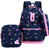 Beds de cama 3pcs/set ortopedics School School Backpacks para adolescentes mochilas de mochila à prova d'água Mochila Mochila