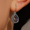 Dangle Earrings Vintage Colorful Crystal Simple Luxury Drop Shaped Earring Hook Piercing Party Jewelry Gifts Accessorie