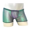 Underpants Green Shiny Change Color Men Boxer Shorts Fashion Lace Sexy Gauze Low Waist Knickers Exotic Comfortable Panties