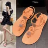 Hete zomers sandaal casual bodem sandalen voor vrouwen met uitgeholde buckle dames strand sandalen zacht opgeloste visgraatband sandaal 240228