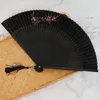 Dekorativa figurer Vintage Silk Folding Fan Chinese Japanese Flower Pattern Dance Fans For Women Festival Gift Wedding Drop