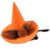 Hundkläder Halloween Pet Witch Hat Costume Accessories For Dogs and Cats Holiday Cosplay Headwear Party