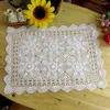 Masa kumaş vintage dikdörtgen pamuk tığ işi 40x60cm küçük masa örtüsü mutfak-yemek placemat dantel içi boş ev tekstil