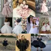 Fashion Girl Princess Vintage Tulle Vestido Puff Sleeve Pink Wedding Party Birthday Tutu Dress Child Clothes 1-10Y 240323