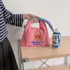 保管バッグ女性キャンバスランチバッグEar Bentoミニハンドバッグ作業学生ボックススナップ閉鎖デザイン