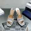 Strass muilezels schuiven sandalen kristal stiletto hakken 10 cm dames luxe ontwerper echte lederen solaatjurk trouwschoenen fabrieksschoenen fabrieken schoenen