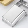 Plates R2JC 304 Stainless Steel Square Plate For Snack Barbecue Dessert Tray Home Kitchen Dining Table Nut Cake Fruit