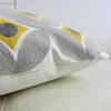 Oreiller toile à couverture jaune de broderie gris décorative Géométrique coton carré Home Broidered 45x45cm