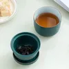 Muggar reser TEA SET GAIWAN Outdoor Car Quick Cup One Pot Cups Mini Carrying Bag Filter Drinkware