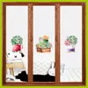 Window Stickers Customized Size Decorative Film Privacy Protaction Frosted Opaque Etched Succulents Plant Green 40cmx100cm