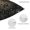 枕の木の木ゴールデン大理石の枕カバー印刷ポリエステルカバー装飾Yggdrasilケースホームスクエア45 45cm