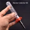 Hot 4 in 1 Glass Oil Burner Bong 14mm Collectors Dab Hookahs Straw Oil Rigs Micro NC 세트 수컷 티타늄 팁을 가진 흡연 수도관 세트