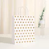 Wrap regalo 6pcs Black Bronzing Dot Kraft Bag Wedding Birthing Packaging portatile Shopping Tote Forniture per baby shower 15x21x8cm