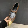 Scarpe casual Suojialun 2024 Brand Spring Brand Mix Women Women Fashion Crystal Buckle Ladies Elegant Mary Jane Heel Singl