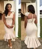 Vintage African Mermaid Evening Dresses Ankle Length Formal Bridesmaid Dresses Bow Sash Handmade Flowers Lace Top Dubai Prom Cockt4904421