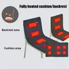 Travesseiro 4 áreas aquecidas Cadeira portátil de assento 3 Tipo de temperatura ajustável C/USB Carregamento para inverno