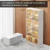 9Tier Foldable Shoe Rack Organizer for Closet 36Pairs Plastic Shelf Collapsible Shoes Storage Box Clear Boxes 240329