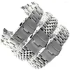 Bands de montre 20 mm 22 mm Solide Band en acier inoxydable Men Bracelet sportif de plongée à extrémité courbe en métal pour SKX007 009 STRAP avec logo