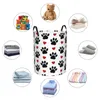 Bolsas de lavandería Patrón de cestería de perros Cesta de almacenamiento de ropa grande Pasas negras Corazones rojos Organizador de contenedores para niños