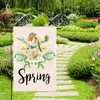 Courtyard bandiera del giardino di felice primavera Benvenuto Hello Spring Flower Bird Yard Flag Material di lino P304