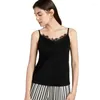 Camisoles Tanks Birdtree Real Silk Lace Camisole Top Women Solid with Chest Cushion Simplicity Courpection Vest 2024 Summer P42162QC