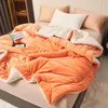 Cobertores outono de lã de inverno cobertor macio de flanela de coral quente capa casual para sofá -cama de quarto colchas de calor confortável e confortável