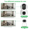 CAMERAS 6MP 3K Dual Lens IP fotocamera IP PTZ WiFi Screen Home Security Camera 3MP HD Tracciamento automatico Video Surveillance ICSEE