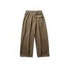 Pantaloni da uomo uomini sciolti casual mezzo elastico in vita giapponese coreano vintage streetwear gamba abita da gamba cittadini