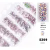 2024 12 grades/conjunto de unhas strasss de broca prateada diamante de fundo liso para jóias de unhas mistas de esmalte UV "para unhas