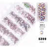 12 Grids/set Nail Glitter Rhinestones Silver Flat Bottom Drill Diamond for UV Nail Polish Mixed Size Rainbow Nail Jewelry