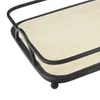 TEA TRAYS Trä och metalldekorativt bricka set Black 2 Pieces 16.3 Akryl Rattan Ceramic White Food