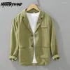 Abiti da uomo 2024 Blazer in lino di cotone Blazer Spring Summer Daily Blazer Casual Blazer Green Suit Gira giapponesi Giovani Retrò maschio Maschio Maschio RETRO