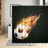 Shower Curtains Football Sports Design Curtain Polyester Fabric Waterproof Boys Home Decor Screens With Hooks Cartoons Bathroom