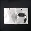 Clear + White Pearl Plastic Påse PVC Plastic Pål Poly Opp Packing Packing Zip Lock Retail Packages smycken Mat stor storlek