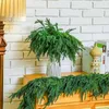 Decoratieve bloemen 45 cm Kerstmis Norfolk Pine Takken kunstmatige groene stengels diy ambachten naalden voor slinger krans home cadeadecoratie