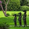 Dekoracje ogrodowe metal meerkat znaki podwórka 3pcs sylwetki ozdoby artystyczne artystyczne rzemios