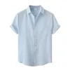 Camicie casual maschile da uomo Shirt Top Fashion Top bottone di ritorno a colore corto Speciali camicette sciolte speciali
