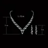 Mode sieraden Sparkling Rhinestone Crystal Necklace oorbellen Set Charm Wedding Bridal For Women Bridesmaids 240401