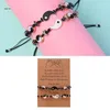 Charm Bracelets X7YA 2PCS/SET YIN YANG VERSTEHMENTE Kabelarmband Handgefertigt für Chi geflochten