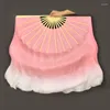 Dekorativa figurer 10-50 cm Kvinnor Folkdansfan Pink Half Circle Gradient Silk Veil Chinese Classical Hand Square Yangko Fans